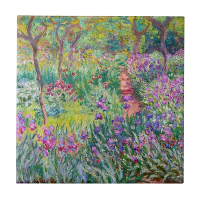 Claude Monet - Iris trädgården i Giverny Kakelplatta (Framsidan)