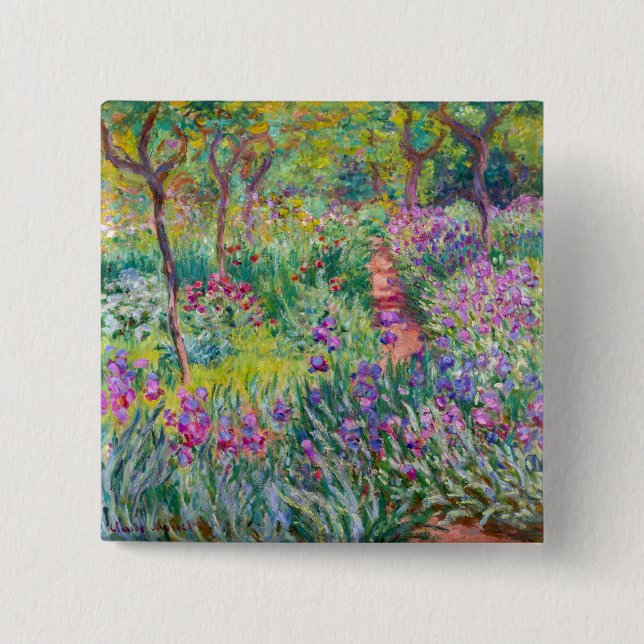 Claude Monet - Iris trädgården i Giverny Knapp (Framsida)