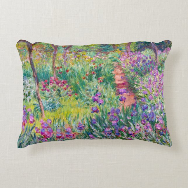 Claude Monet - Iris trädgården i Giverny Prydnadskudde (Framsidan)
