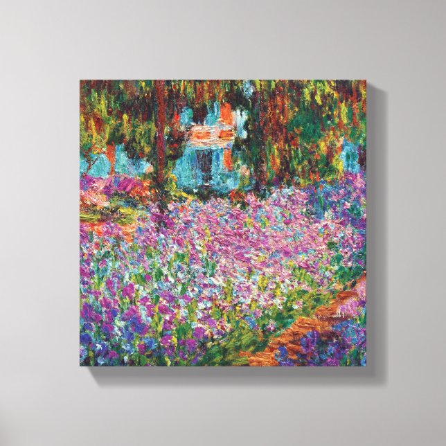 Claude Monet - Irisar i Monets trädgård Finkonst Canvastryck (Framsida)