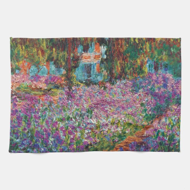Claude Monet - Irisar i Monets trädgård Finkonst Kökshandduk (Horisontell)