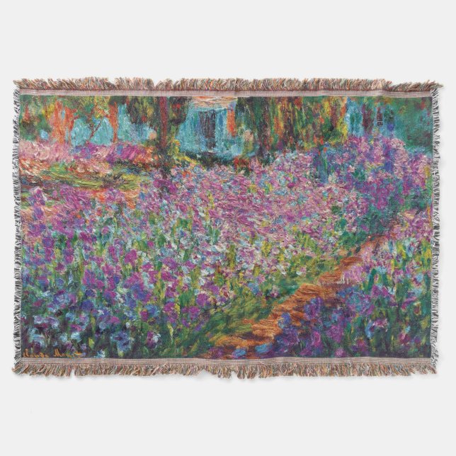 Claude Monet - Irisar i Monets trädgård Finkonst Mysfilt (Framsidan)