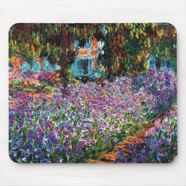 Claude Monet: Irises i Monets trädgård Musmatta (Framsidan)