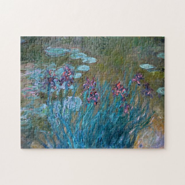 Claude Monet: Irises och näckrosor Pussel (Horisontell)