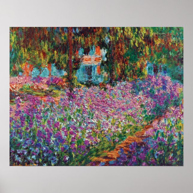 Claude Monet - Irismen i Monets Garden Fine Art Poster (Framsidan)
