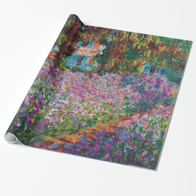 Claude Monet - Irismen i Monets Garden Fine Art Presentpapper (Utrullad)