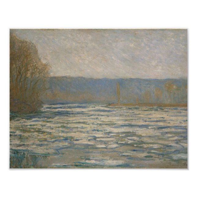 Claude Monet - isbrytning på snö Fototryck (Framsidan)