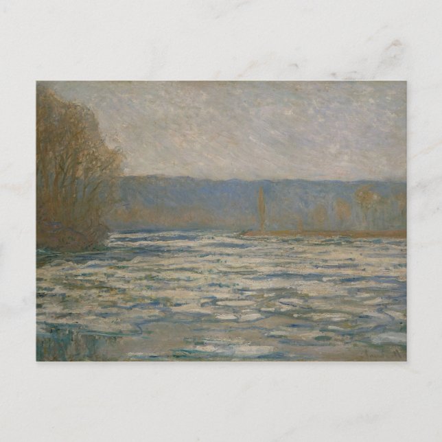 Claude Monet - isbrytning på snö Vykort (Framsida)