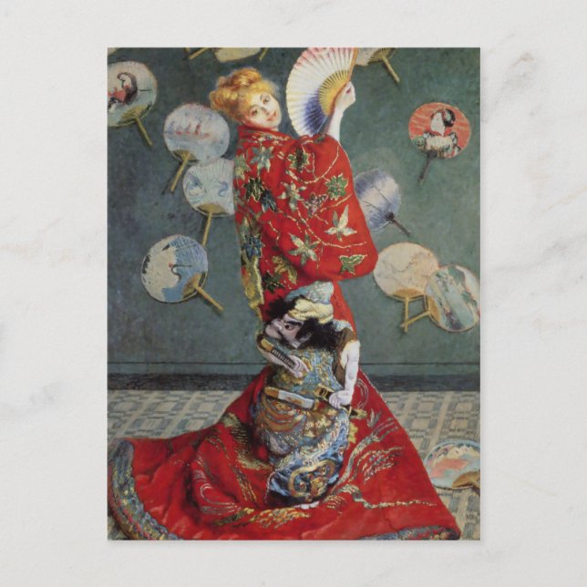 Claude Monet Japans Kimono Vykort (Framsida)