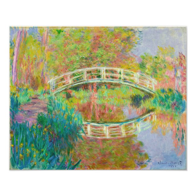 Claude Monet - Japansk Footbridge, Giverny Fototryck (Framsidan)