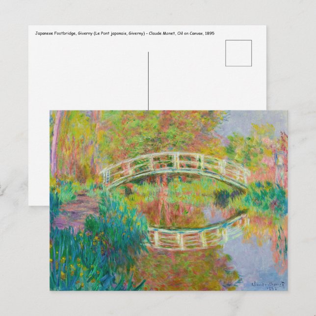 Claude Monet - Japansk Footbridge, Giverny Vykort (Fram/baksida)