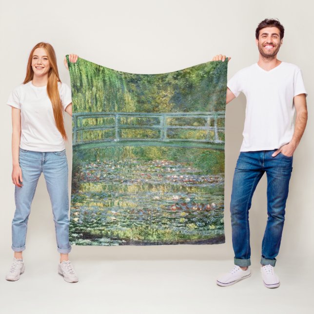 Claude Monet Japanska Bron Vatten Lilja Konst Fleecefilt (På plats)