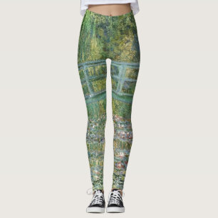 Claude Monet Japanska Bron Vattenlilja Konst Leggings