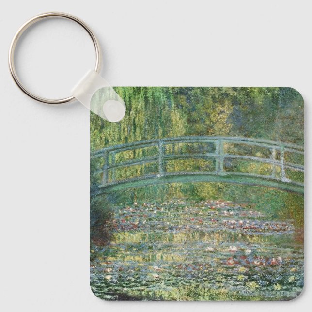 Claude Monet Japanska Bron Vattenlilja Konst Nyckelring (Framsida)