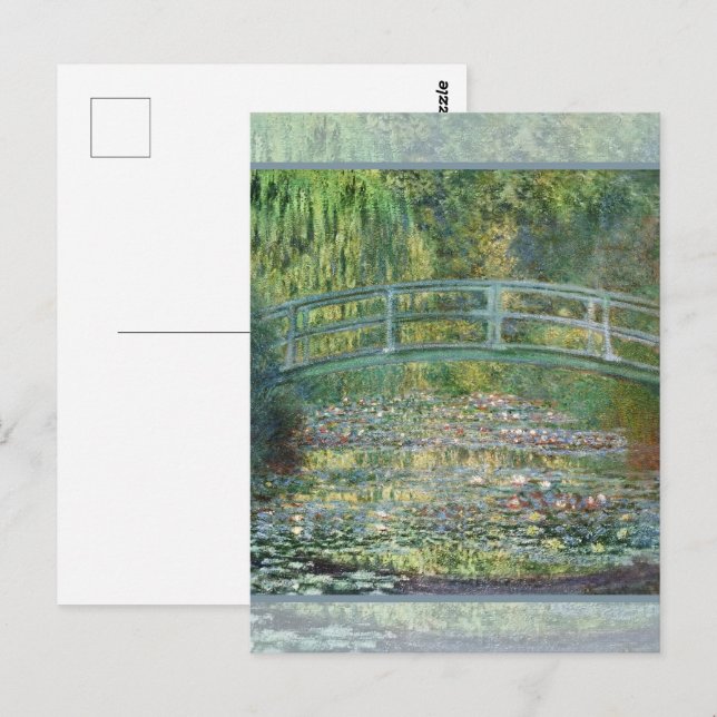 Claude Monet Japanska Bron Vattenlilja Konst Vykort (Fram/baksida)
