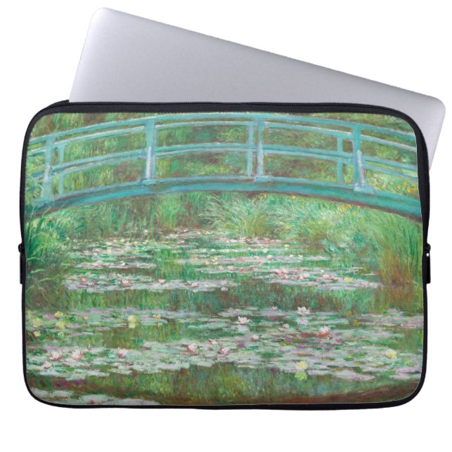 Claude Monet Japanska Footbridge. Impressionism Laptop Fodral (Framsidan)