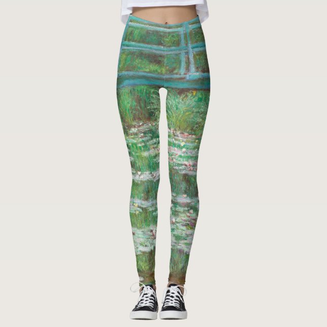 Claude Monet Japanska Footbridge. Impressionism Leggings (Framsida)