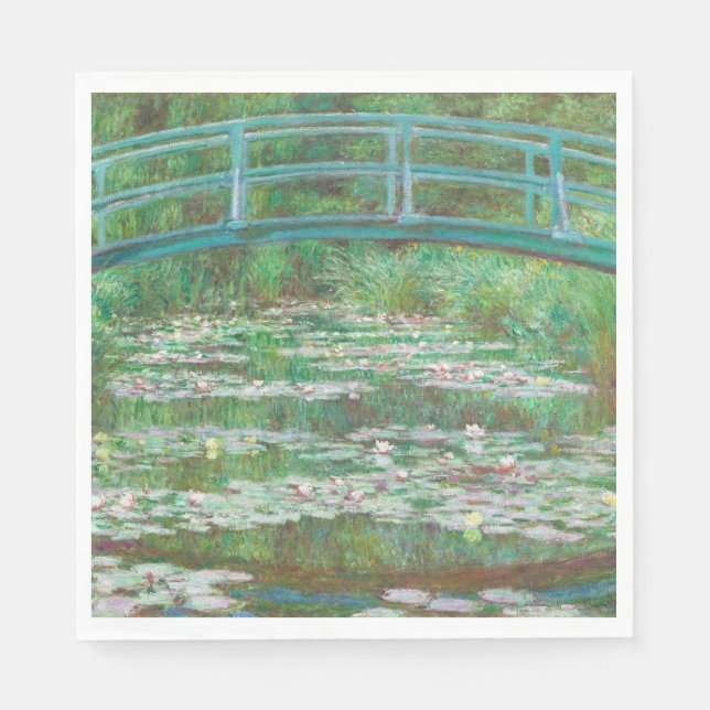 Claude Monet Japanska Footbridge. Impressionism Pappersservett (Framsidan)