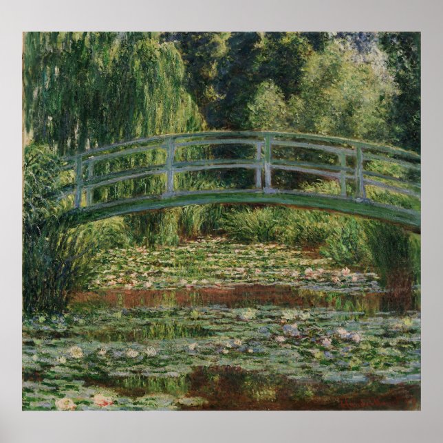 Claude Monet Japanska Footbridge & Vatten Lily Bas Poster (Framsidan)