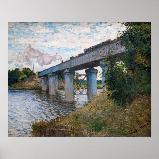 Claude Monet - Järnvägsbron i Argenteuil Poster (Framsidan)