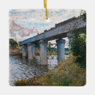 Claude Monet - Järnvägsbron i Argentina Julgransprydnad Keramik