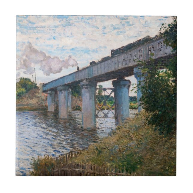 Claude Monet - Järnvägsbron i Argentina Kakelplatta (Framsidan)