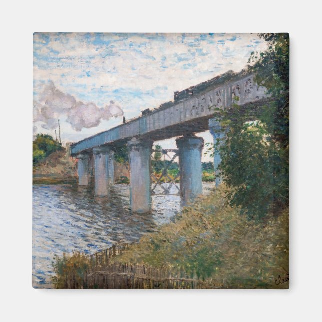 Claude Monet - Järnvägsbron i Argentina Magnet (Framsidan)