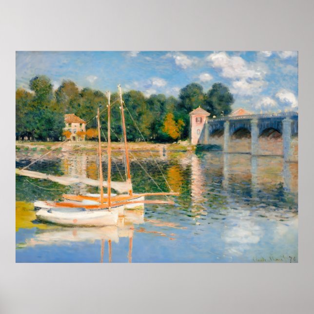 Claude Monet, järnvägsbron i Argentina Poster (Framsidan)