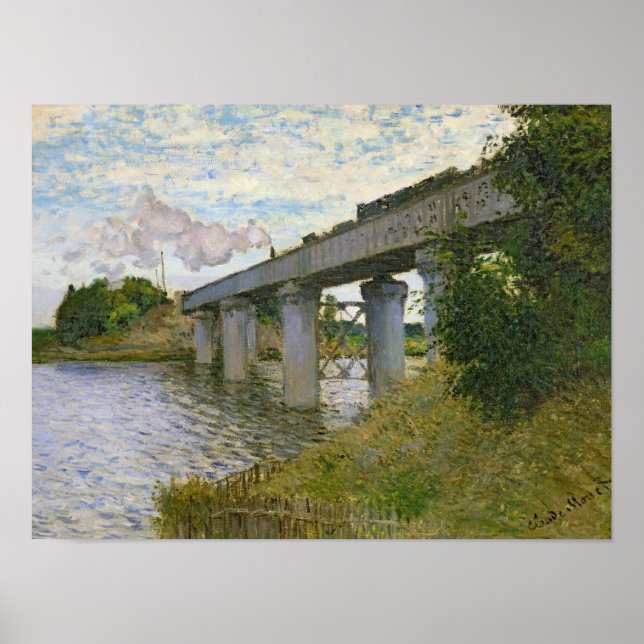Claude Monet | Järnvägsbron i Argentina Poster (Framsidan)
