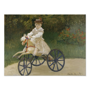 Claude Monet - Jean Monet om sin Hobby Horse Fototryck