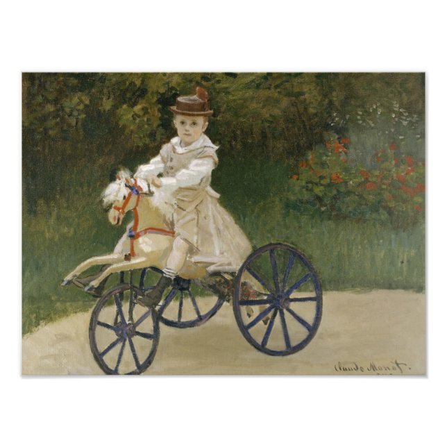 Claude Monet - Jean Monet om sin Hobby Horse Fototryck (Framsidan)