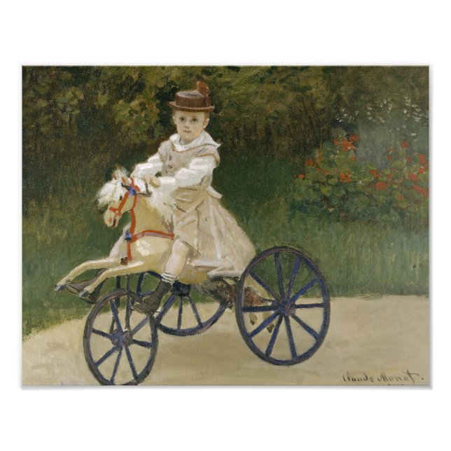 Claude Monet - Jean Monet om sin Hobby Horse Fototryck (Framsidan)