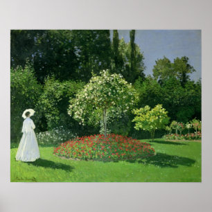 Claude Monet Jeanne Marie Lecadre i Garden Poster