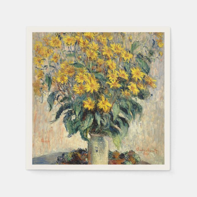 Claude Monet Jerusalem Artichoke Flowers 1880 Pappersservett (Framsidan)