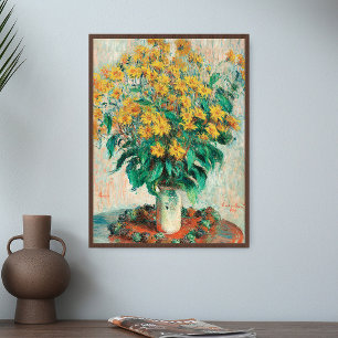 Claude Monet Jerusalem Artichoke Flowers Art Skriv Poster