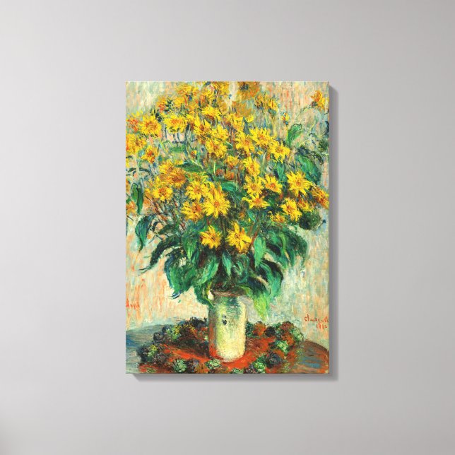 Claude Monet - Jerusalem Artichoke Flowers Canvastryck (Framsida)