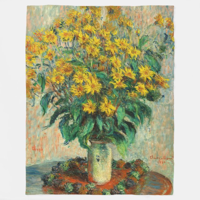 Claude Monet - Jerusalem Artichoke Flowers Fleecefilt (Framsidan)