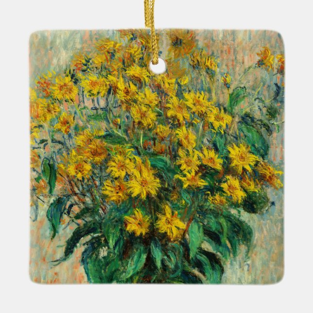 Claude Monet - Jerusalem Artichoke Flowers Julgransprydnad Keramik (Framsida)