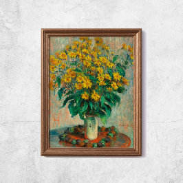 Claude Monet Jerusalem Artichoke Flowers Old Art Poster