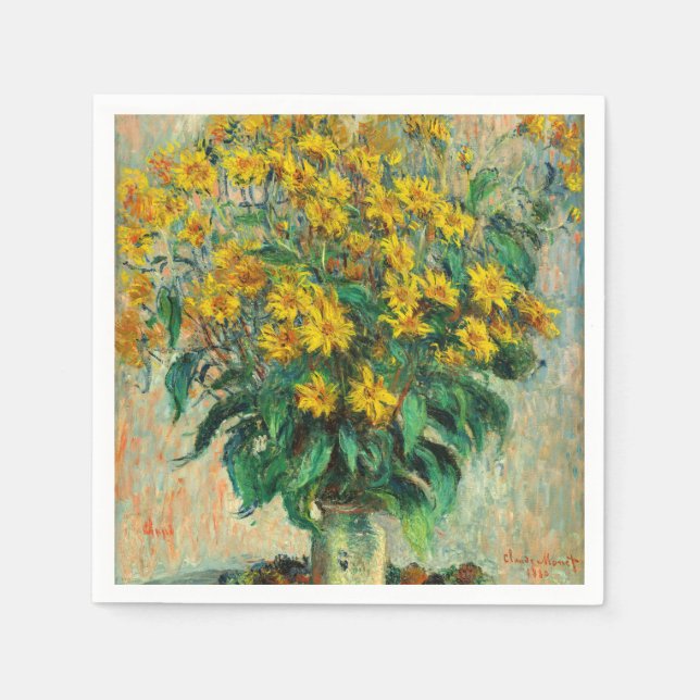 Claude Monet - Jerusalem Artichoke Flowers Pappersservett (Framsidan)