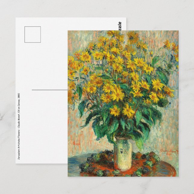 Claude Monet - Jerusalem Artichoke Flowers Vykort (Fram/baksida)