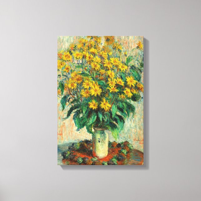 Claude Monet - Jerusalemsolinblommor Canvastryck (Framsida)