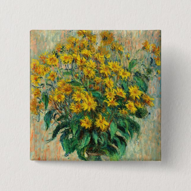 Claude Monet - Jordärtskocka blommor Knapp (Framsida)