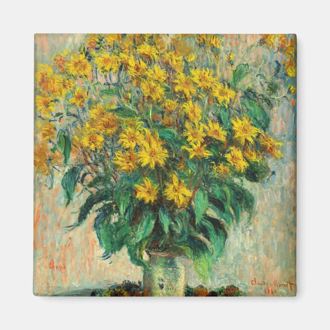 Claude Monet - Jordärtskocka blommor Magnet (Framsidan)