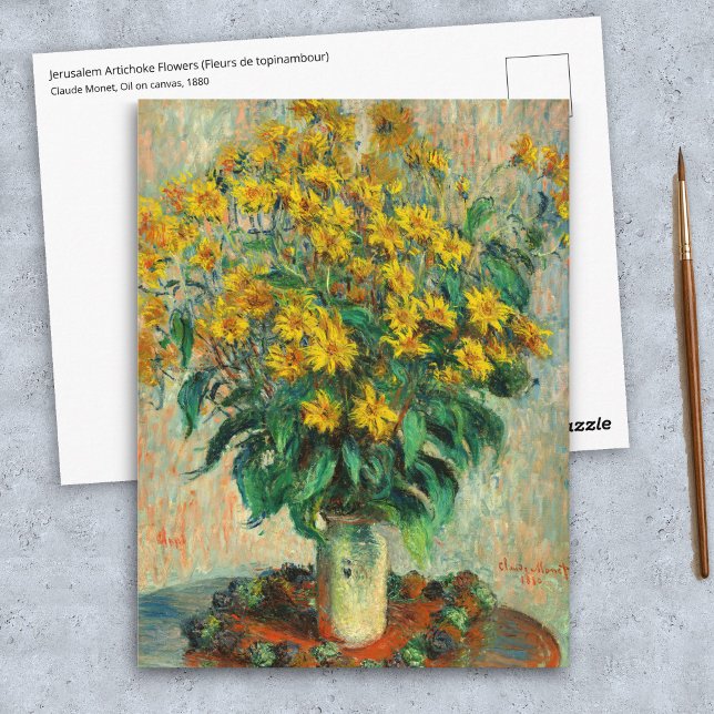 Claude Monet - Jordärtskocka blommor Vykort (Skapare uppladdad)
