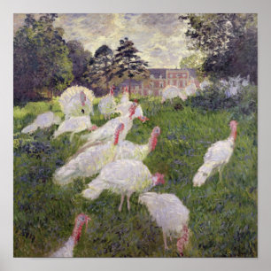 Claude Monet Kalkoner vid Chateau de Rottembourg Poster