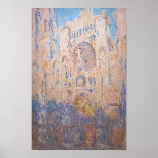 Claude Monet - Katedralen i Rouen vid solnedgång Poster (Framsidan)