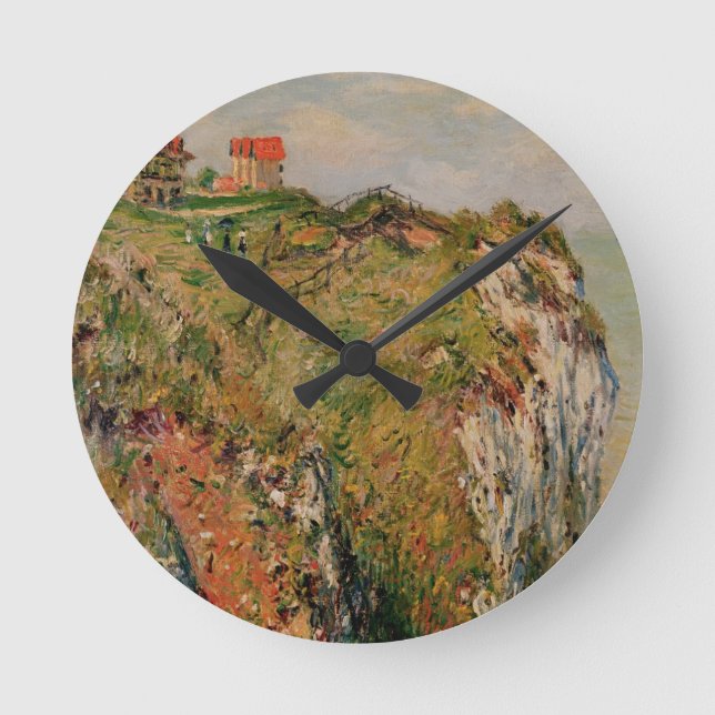Claude Monet | klippa på Dieppe, 1882 Rund Klocka (Framsida)