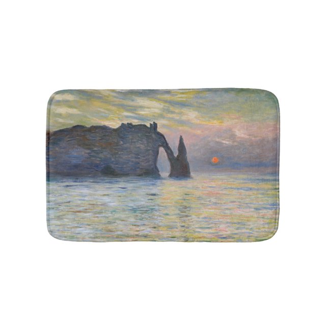 Claude Monet - Klippan, Etretat, Solnedgång Badrumsmatta (Framsidan)