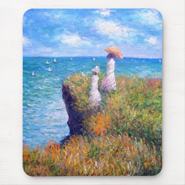 Claude Monet: Klippan går på Pourville Musmatta (Framsidan)